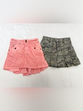 Diesel Pink Corduroy Mini & Camo Skirt set